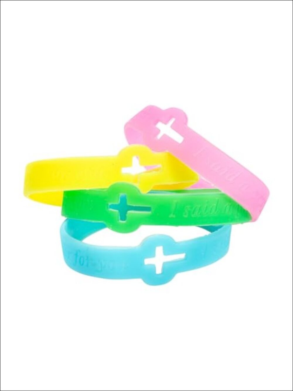 Glow in the Dark Cross Faith Rubber Bracelets Prayer Party Favors